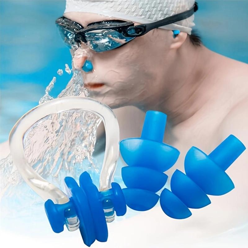 Waterproof Silicone Swimming Earplugs Nose Clip Plugs,Ear & Nose Protector Swimming Sets