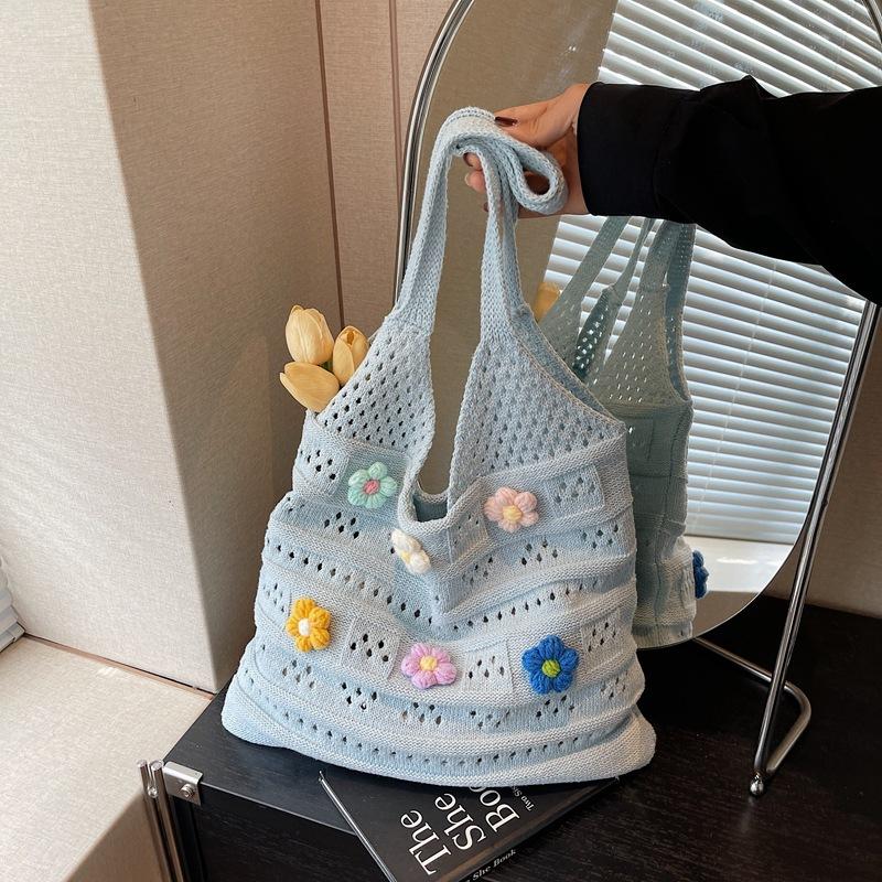 Lazy wind knitted bag women's new popular tote bag large capacity shoulder bag tote bag