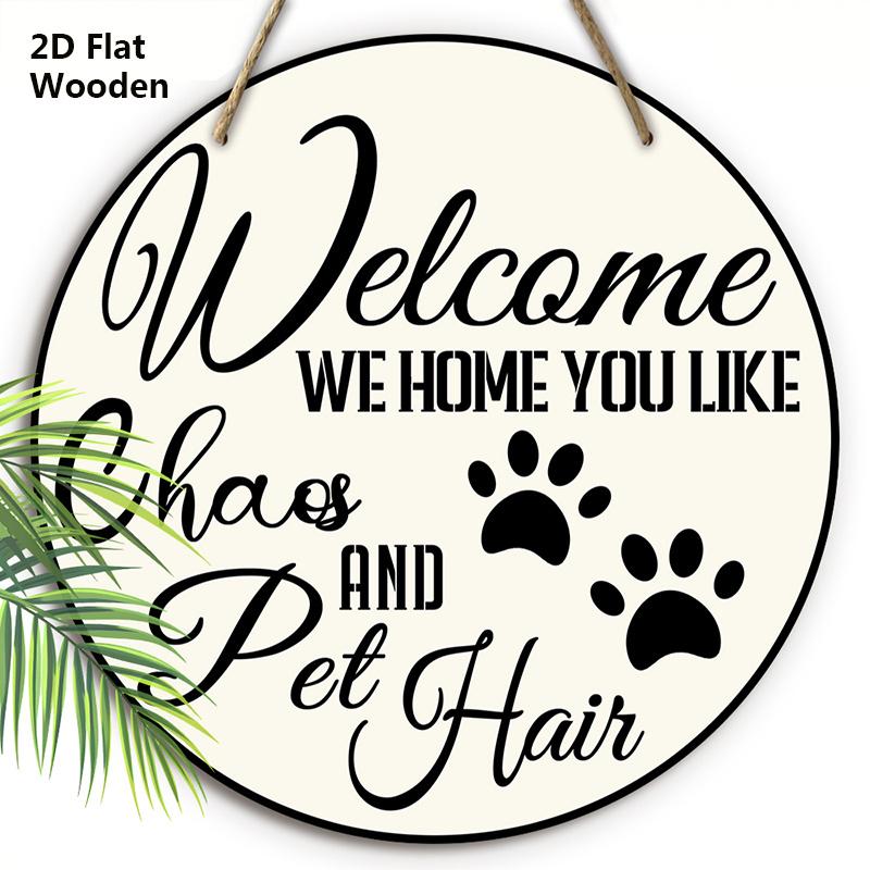 

Деревянная приветственная табличка в деревенском стиле - Простая декоративная табличка для дома, комнаты и праздничного декора, для использования в помещении и на улице 20cm/7.87in чёрный