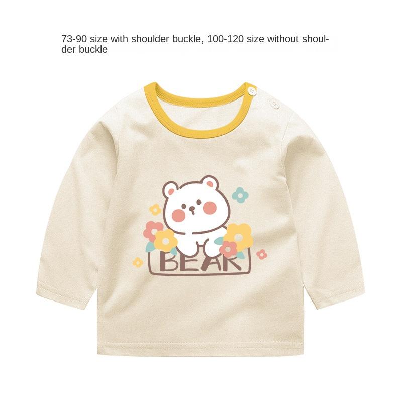 Baby Girl Autumn Long-sleeved T-shirt Baby Cotton Bottoming Shirt Girls Spring and Autumn Tops Small Children Fashionable Autumn Clothes
