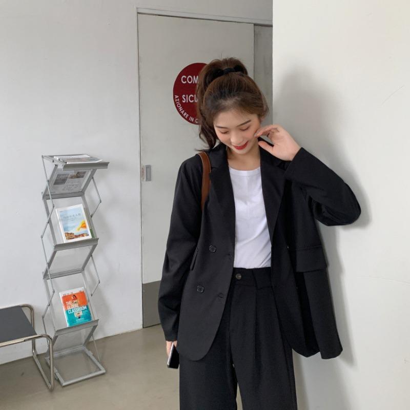 Summer New Product Thin Drape Loose Suit Jacket Women, Lapel Commuter Small Suit Mid-length Khaki