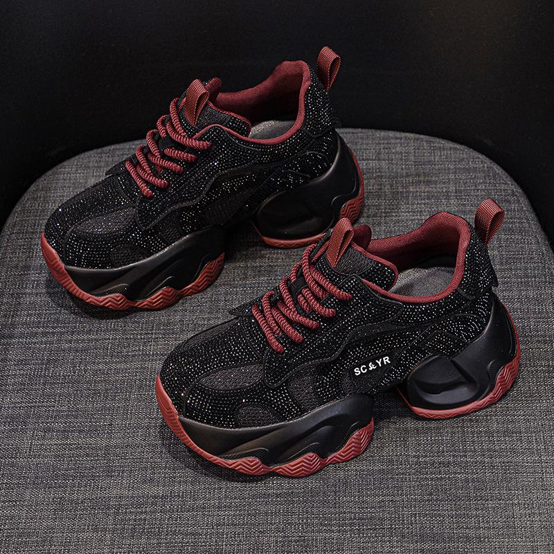 

Gypsy rhinestone dad shoes women s 2025 new thick sole inner height increase casual fashion versatile temperament dad shoes women s shoes 33