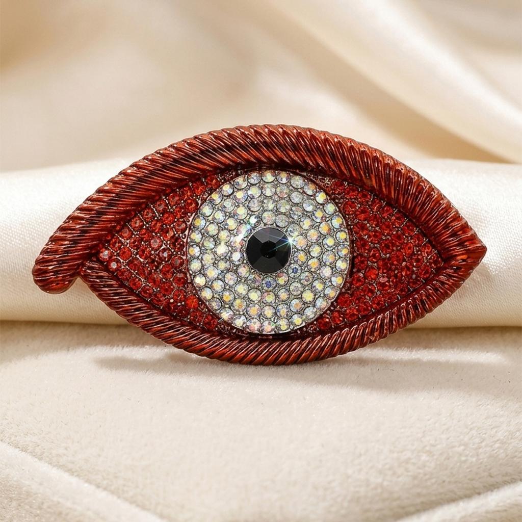 Devil's Eye Brooch - Full Diamond Retro Eye Pin - Fashionable and Unconventional Design