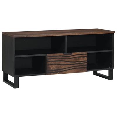 TV Unit Walnut Finish 105 X 33 X 46 Cm Particleboard