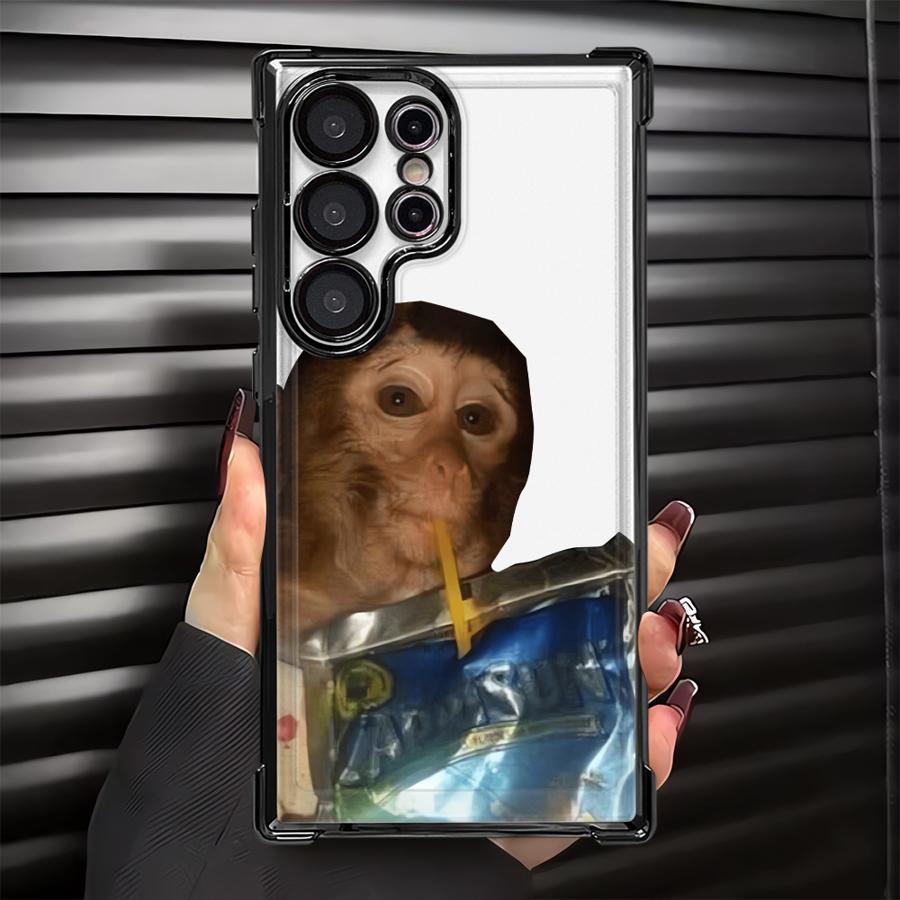 Monkey Drink Trend Phone Cover Funda Case for Samsung Galaxy 25 S20 Ultra S23 S25Edge S21 S22 Plus S24 FE Note 20 Ultra