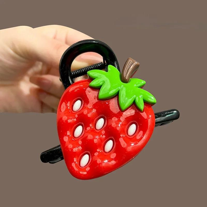 Neue mittlere Früchte Haarklammern Clip für Frauen Mädchen PC Zitrone Erdbeere Kreuz Fang Krabbenklemme Kopfschmuck Zubehör Sommer Herbst