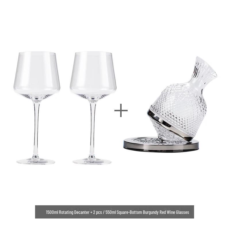Sichun Luxury Rotating Crystal Wine Decanter Set