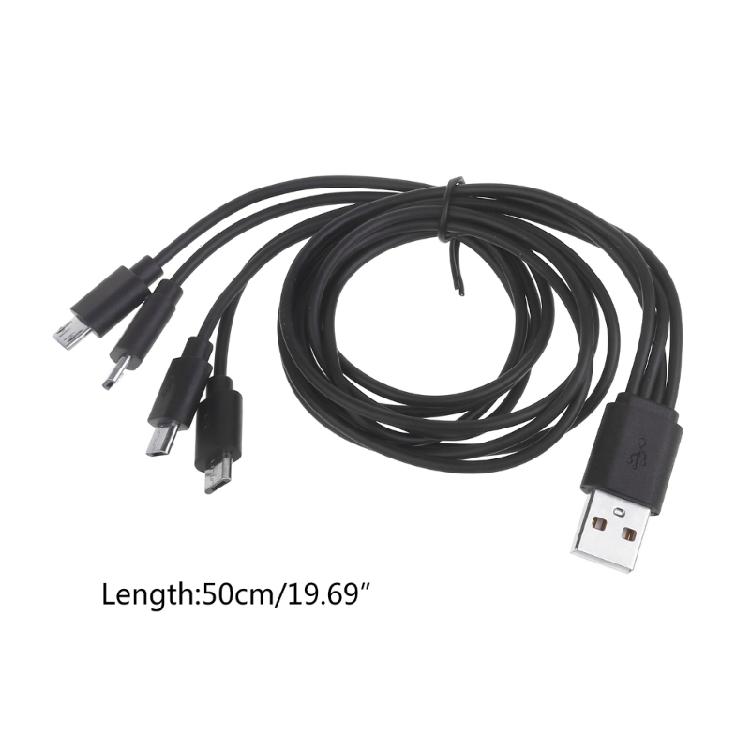 USB to MicroUSB Adapter Charging Cable with 4 Micro USB Splitter Charging Cord