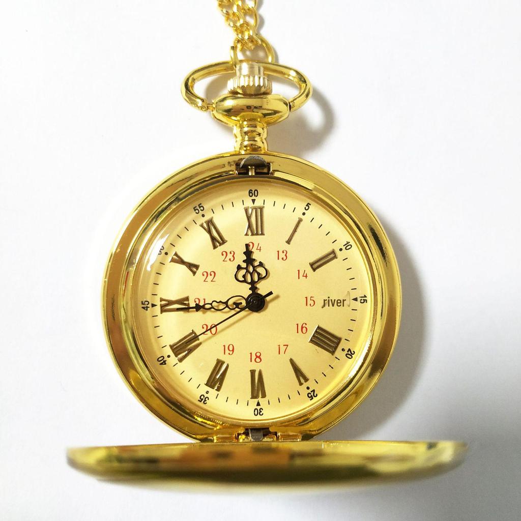 Taschenuhr im antiken Stil aus Wolframstahl mit arabischen Ziffern, poliertes Klappdesign, erhältlich in 4 Farben