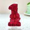 1pcs Number 0-9 Girl's Heart, Red Bow Candles, Birthday, Year One, Children's Coming of Age, Proposal, Anniversary Party Candles