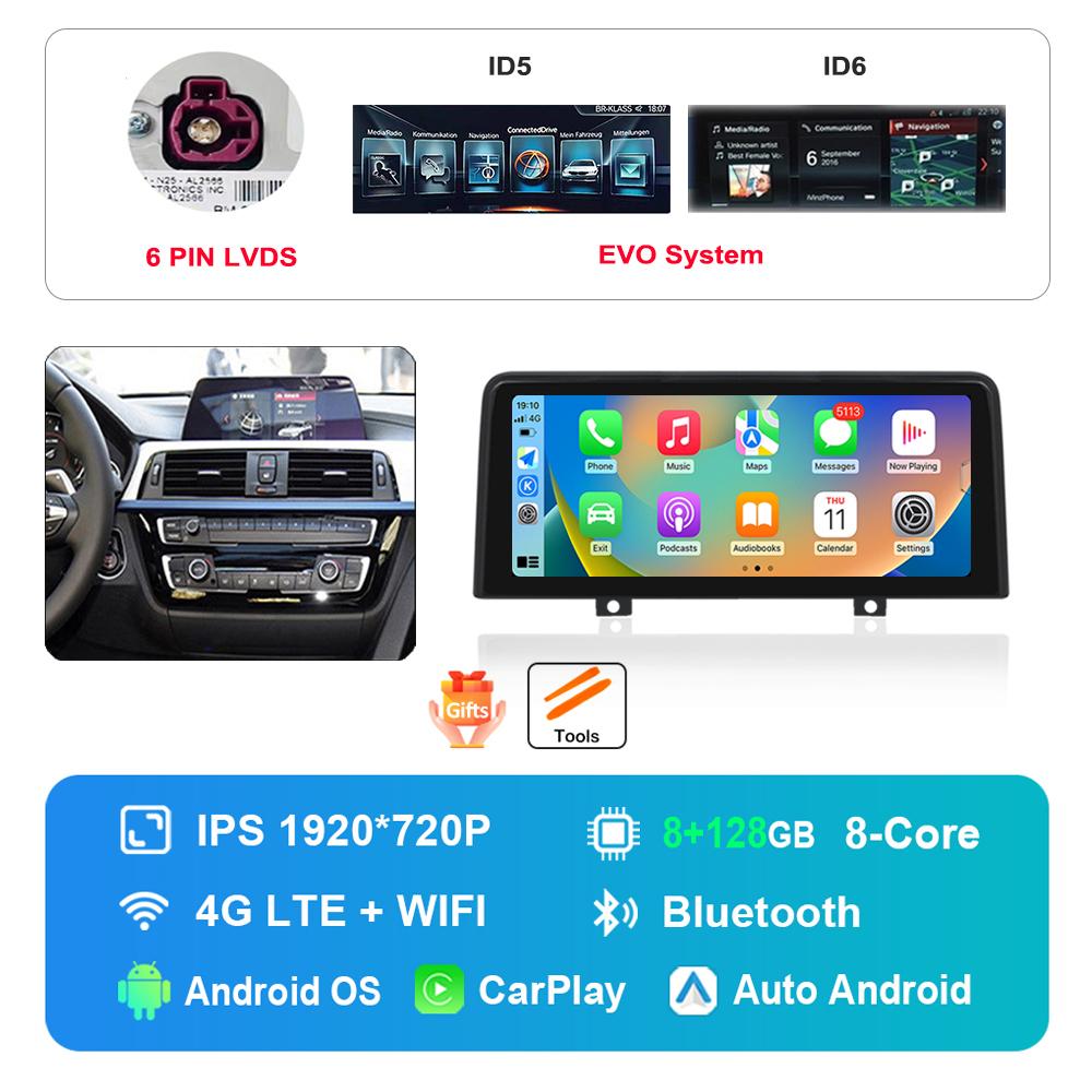 12.3 Inch 1920*720P for BMW 3 4 Series F30 F31 F32 F33 F34 F36 NBT EVO System Android Car Radio Multimedia Player DSP 4G WiFi