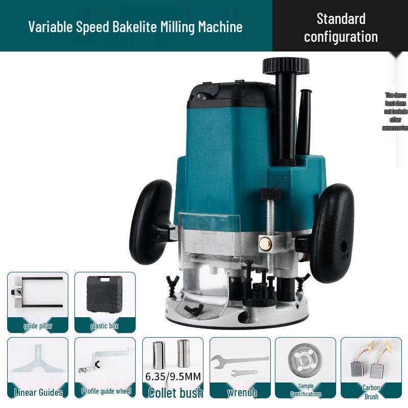 High-Power Multi-Functional Router: Industrial-Grade Bakelite Milling, Woodworking Engraving, Trimming, and Grooving Machine. Electric Tools.