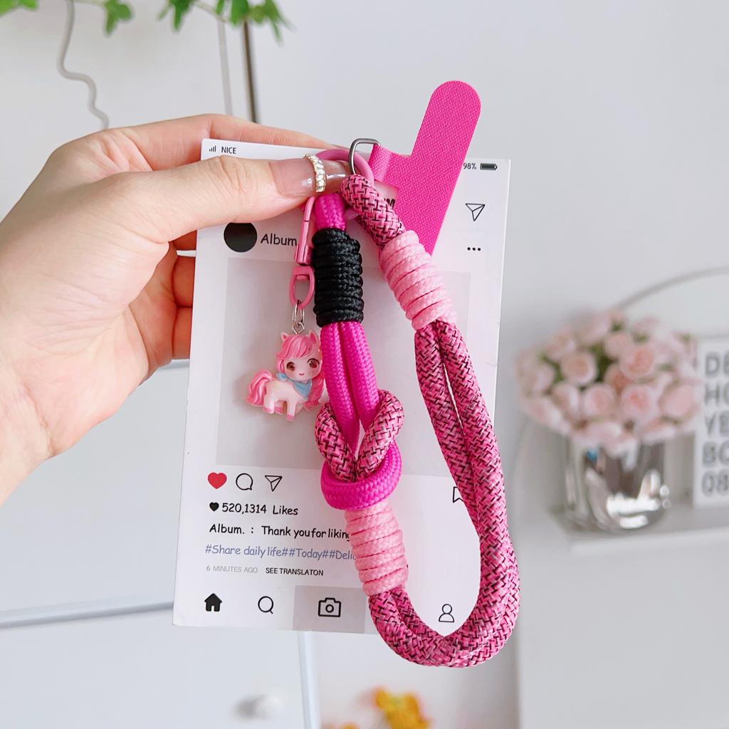 Fancy Cartoon Phone Lanyard, Wrist Short Rope, Fashionable And Versatile Chain, Phone Case, Anti-Loss Lanyard, Phone Charm