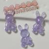 10 st Glittrig Akryl Kaninberlock Mini Påsk Sittande Kanin Dekoration 3D Djurfigur DIY Hantverk Handgjorda Projekt Material Tillbehör