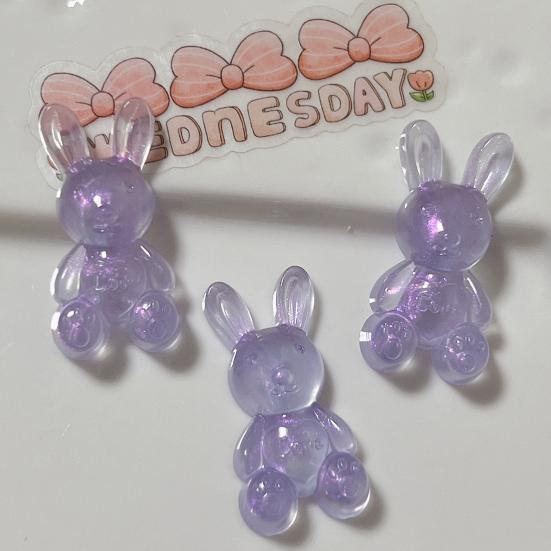10 st Glittrig Akryl Kaninberlock Mini Påsk Sittande Kanin Dekoration 3D Djurfigur DIY Hantverk Handgjorda Projekt Material Tillbehör
