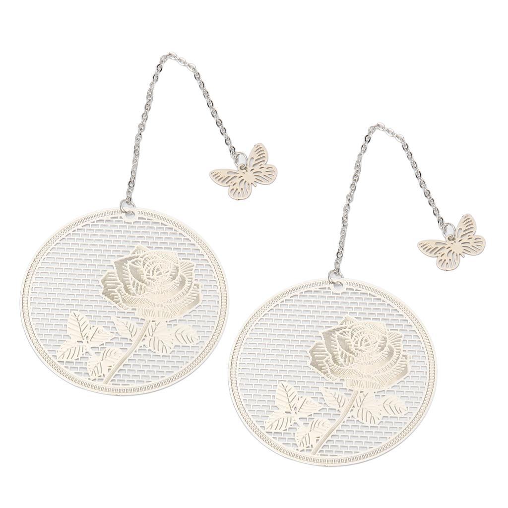 2pcs Leaf Vein Bookmark Vintage Metal Bookmark Delicate Hollow Bookmark for Readers Writers Students Teachers