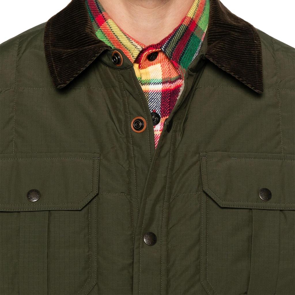 Polo Ralph Lauren Solid Color Single-Breasted Waterproof Long Sleeve Down Jacket Men outerwear Dark-Green 710939330-001