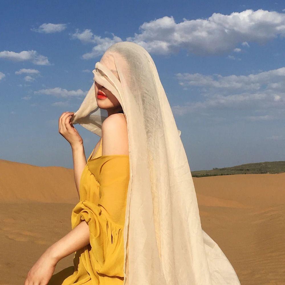 Bohemian Mesh Neck Scarves Korean Style Sunscreen Hijab Wraps Fashion Silk Scarf Shawls Head Scarf