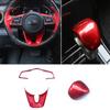 For Kia Seltos 2020-2021 Red Steering Wheel Button+Console Gear Shift Knob Cover