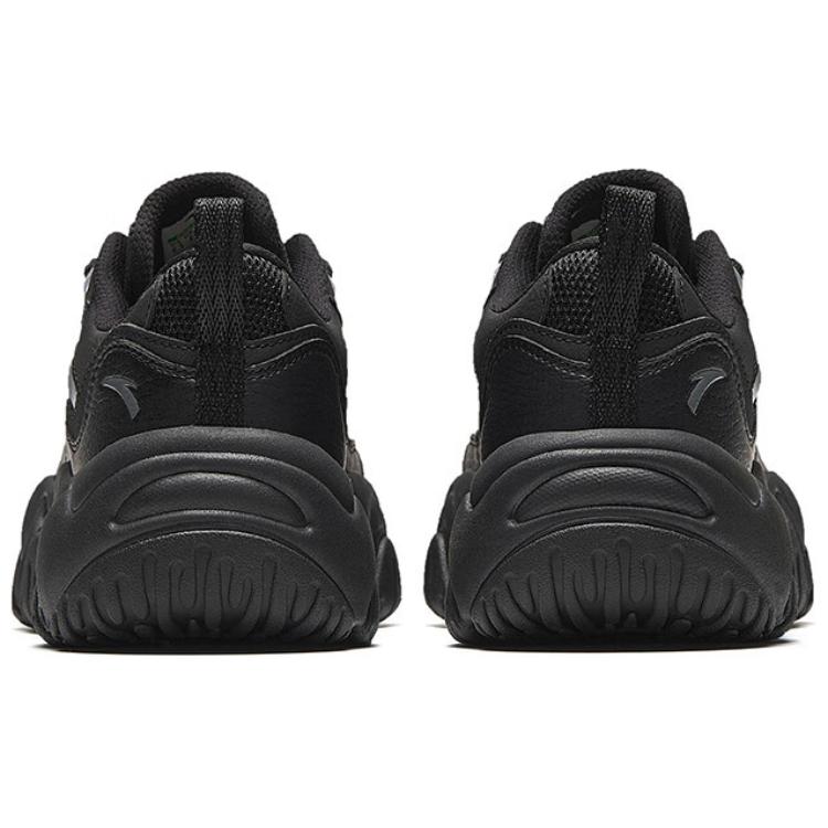 New Anta Life Collection Wear Resistant Slip Resistant Low Top Chunky Sneakers Women's Black Silver 122518853-4