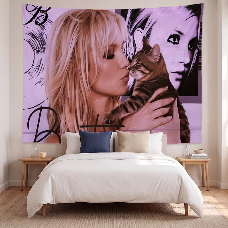 Britney Spears (23) Kunst Væghængt Gobelin til Hjemmet Soveværelse Stue Indretning Fantastisk Gaveidé