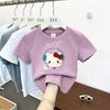 Kids Summer Cotton Cartoon T Shirt Loose Short Sleeve Round Neck Top For Boys And Girls