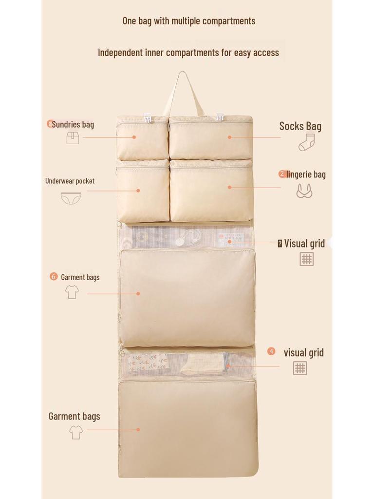 Large Portable Travel Hanging Storage Bag for Clothes, Underwear, and Socks - Ideal for Business Trips
