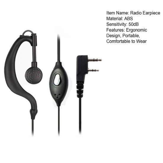 Căști radio cu design cu clemă microfon Sensibilitate ridicată Calitate bună a sunetului Peste ureche Comunicare fluidă 50dB 2 pini Walkie-talkie