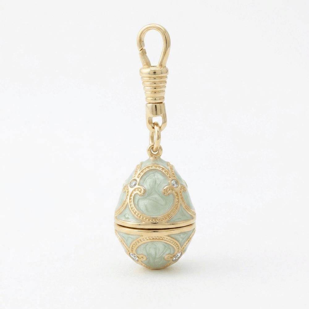 Egg Shaped Enamel Egg Pendant Copper Material Vintage Egg Necklace Zodiac Locket Necklace Women