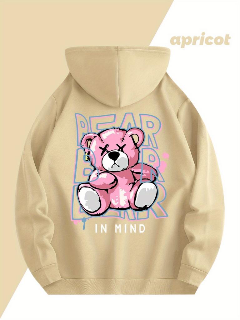 2025 Neue Herbst Herrenmode Bär Gedruckt Weicher und Bequemer Hoodie Outdoor Vielseitige Streetstyle Kleidung