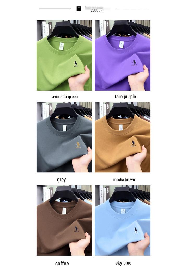 Men's Lightweight 100% Cotton Casual Round Neck T-shirt - Breathable and Fashionable for Summer
