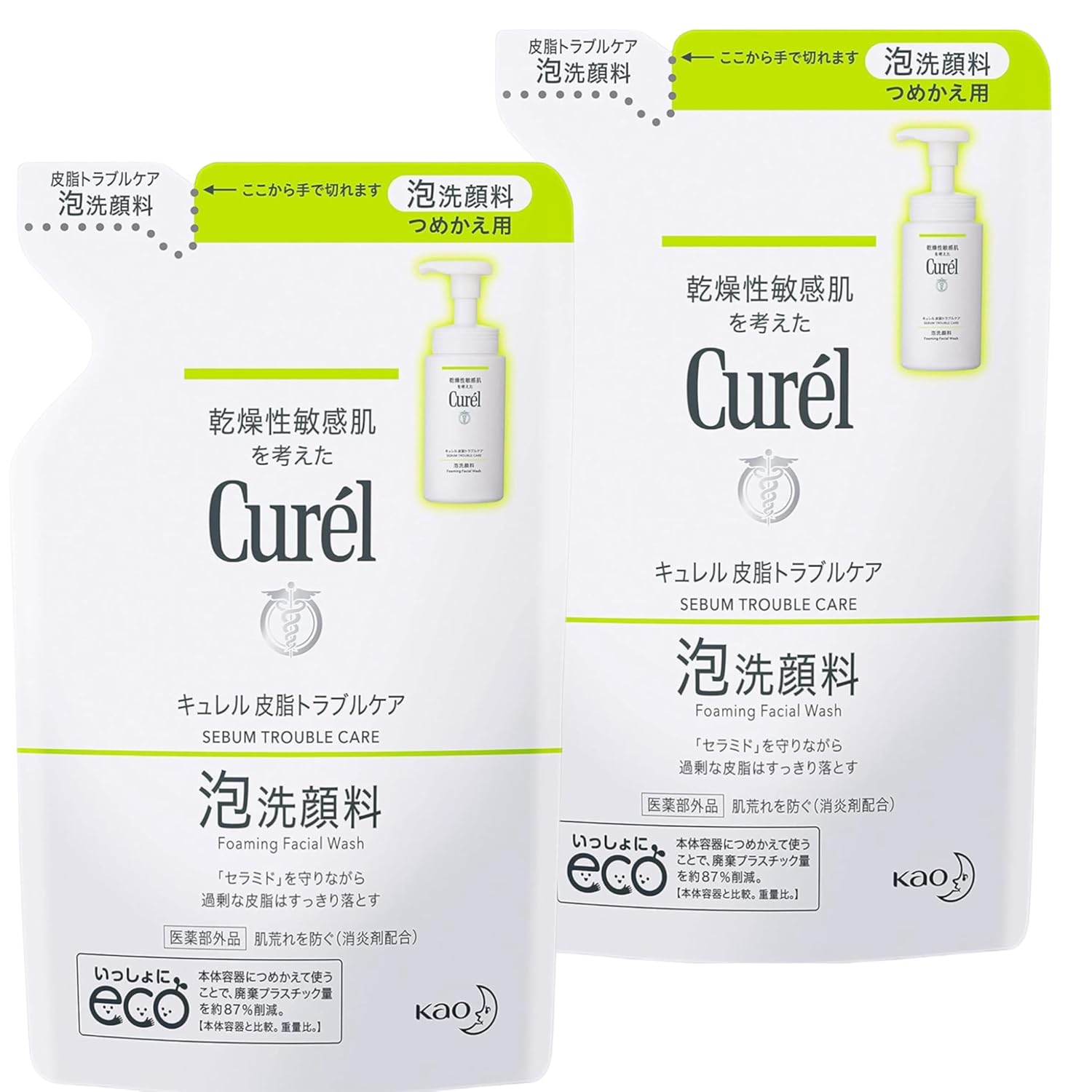 Curel Sebum Trouble Care Foaming Cleanser Refill 130ml2 pieces