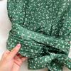WTEMPO Fashion Green Floral Print Blouse Sleeveless Halter Shirt Lace Up Tops Tee Casual Summer Female Blusas Pullover Vests