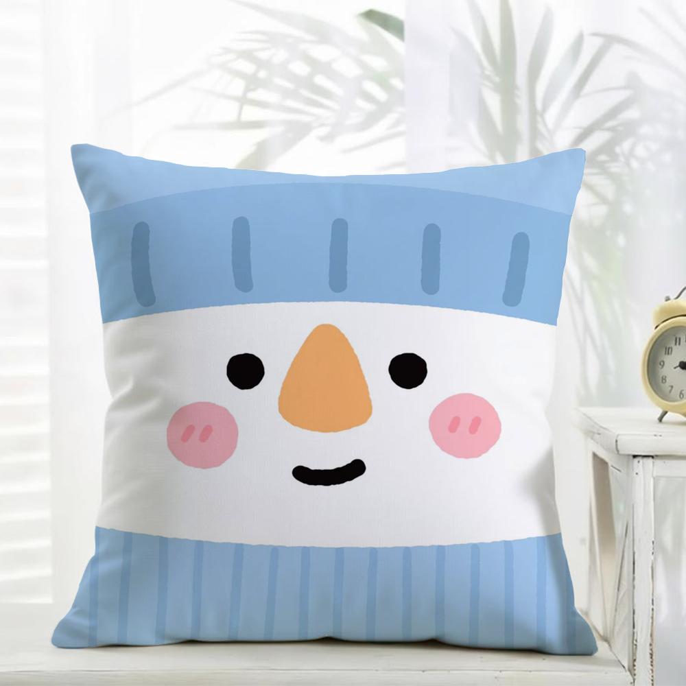Classic Casual Daily Merry Christmas Art Cushion Cover Daily Washable Linen Pillowcase Soft For Sofa Bed Home Room Decor