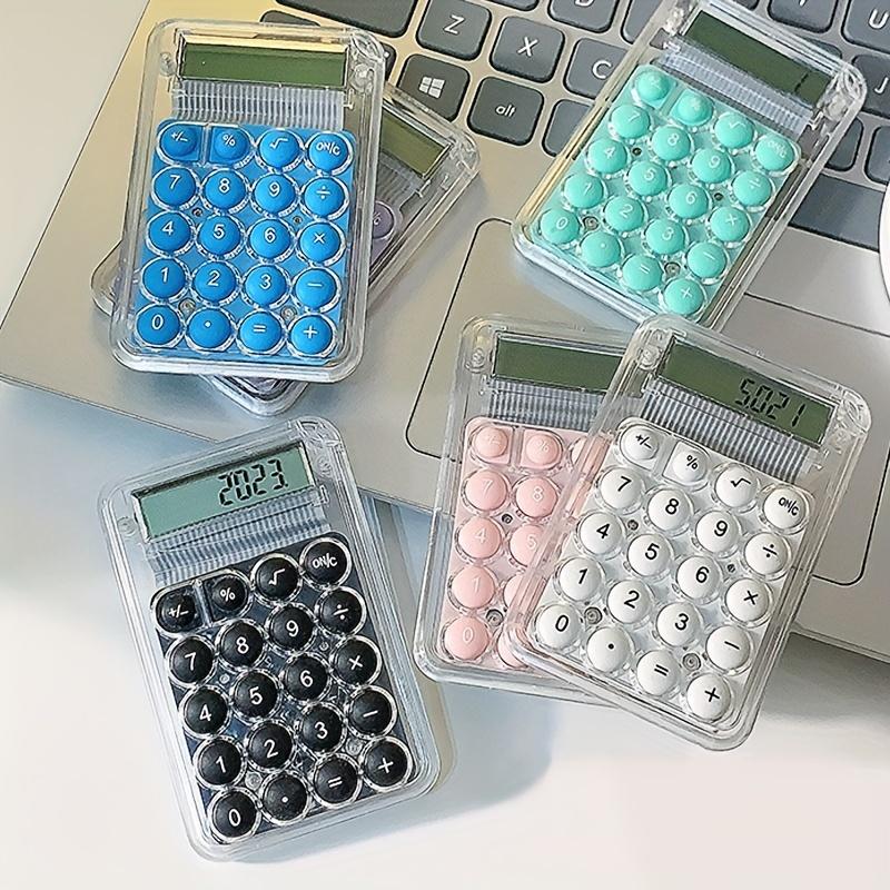 1 Pezzi Calcolatrice per Studenti Display Lcd Schermi Grandi Pulsanti in Silicone 8 Cifre Portatile Studio Calcolatrice Elettronica Materiale Scolastico