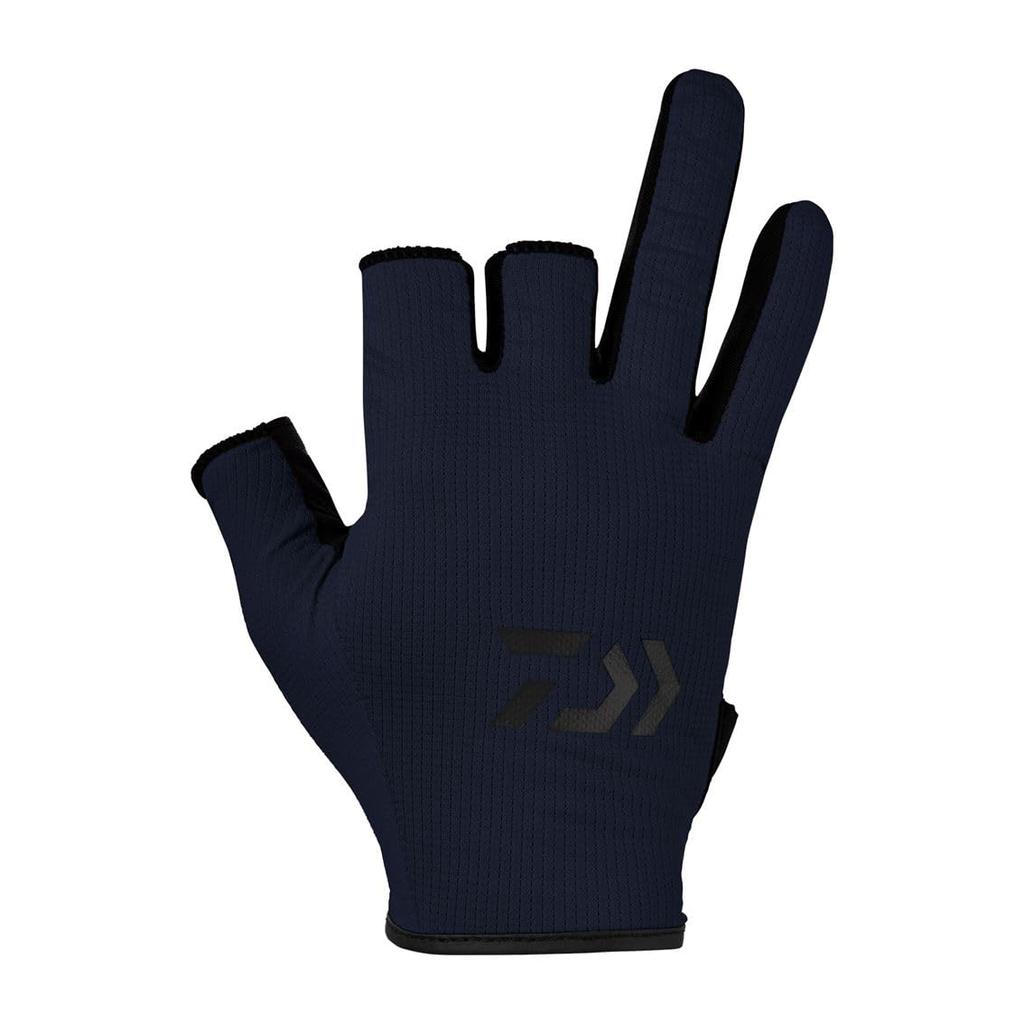Daiwa Moisture-Wicking, Quick-Drying Gloves, 3-Piece Cut, Navy, XL, DG-6424