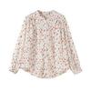 2026 Early Spring Retro Floral Chiffon Lantern Sleeve Shirt - Korean Style Slimming Loose Fit for Women