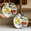 Pastoral Fruit Pattern Ceramic Plate Household High-Value Tableware Plate Salad Plate Round Plate Vegetable Plate