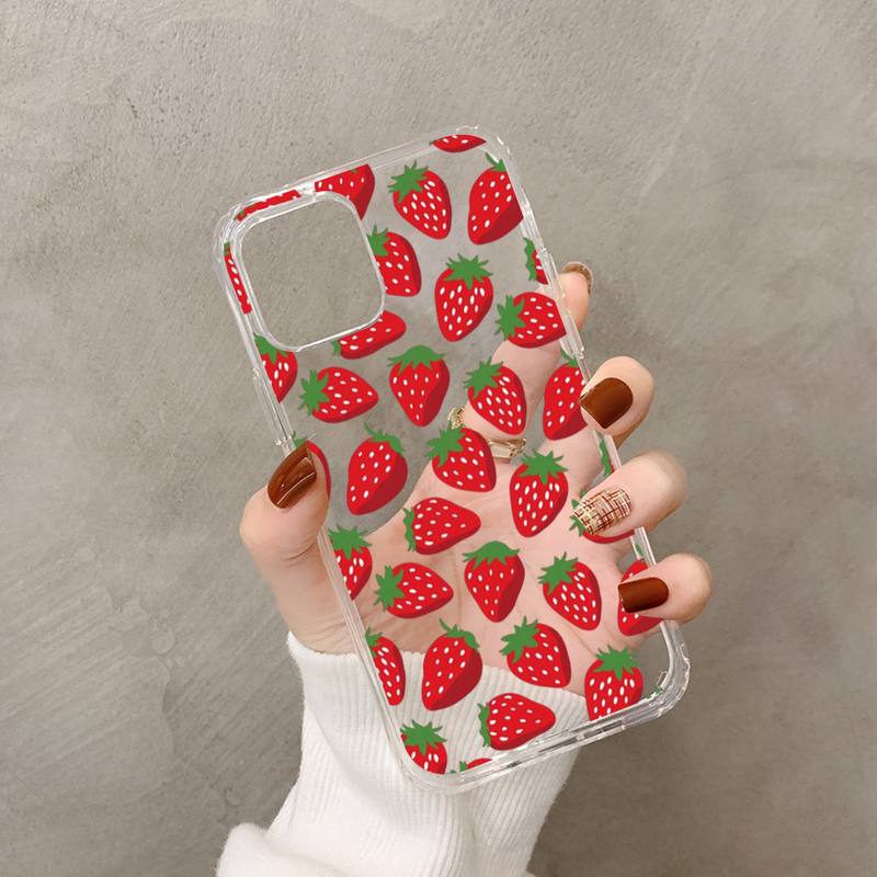 Peach Strawberry Phone Case for iPhone 11 12 13 Mini Pro XS MAX 8 7 6 6S Plus X 5S SE 2020 XR Case