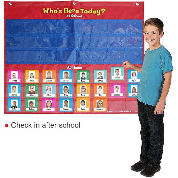Attendance Pocket Chart with 72 Cards,Pocket Chart for Classroom…