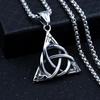 Hnsp Viking Triangle Pendant Necklace For Men 50cm Stainless Steel Chain Jewelry