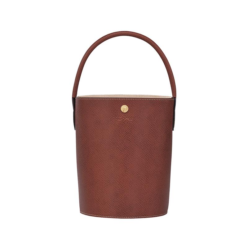 

Longchamp Épure 17 Logo Embossed Signature Short Handle Bucket Bag Women handbags Brown 10161HYZ035 Shopping Bag Set(Basic Set+Shopping Bag)