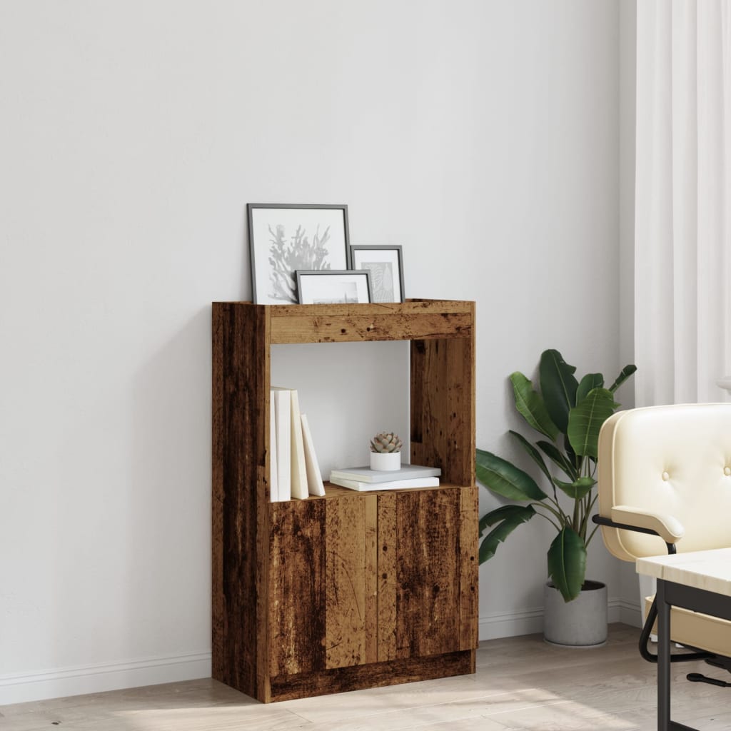 Highboard with Rustic Wood Look 63 X 33 X 100 Cm Engineered Wood