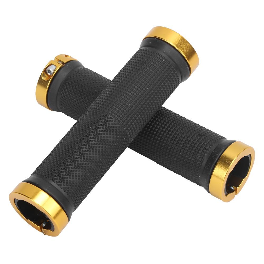 

1 Pair Light Weight Bike Handlebar Grips Sleeves with Plugs Handlebar Grips Cycling Accessory золотой