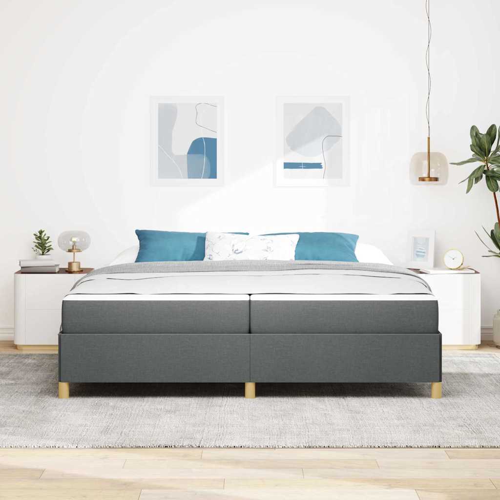 Bed Frame with Mattress Dark Gray 200 x 200 cm Fabric