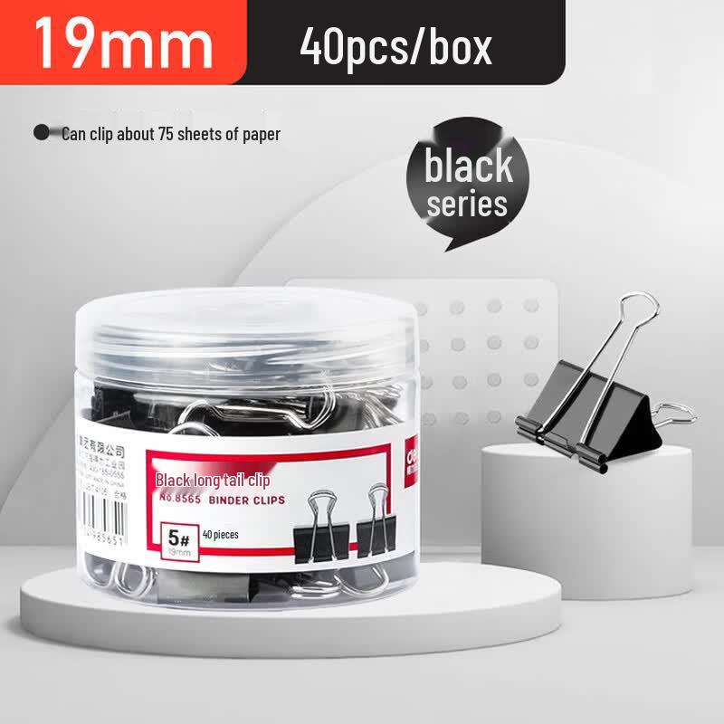 Deli Black Binder Clips