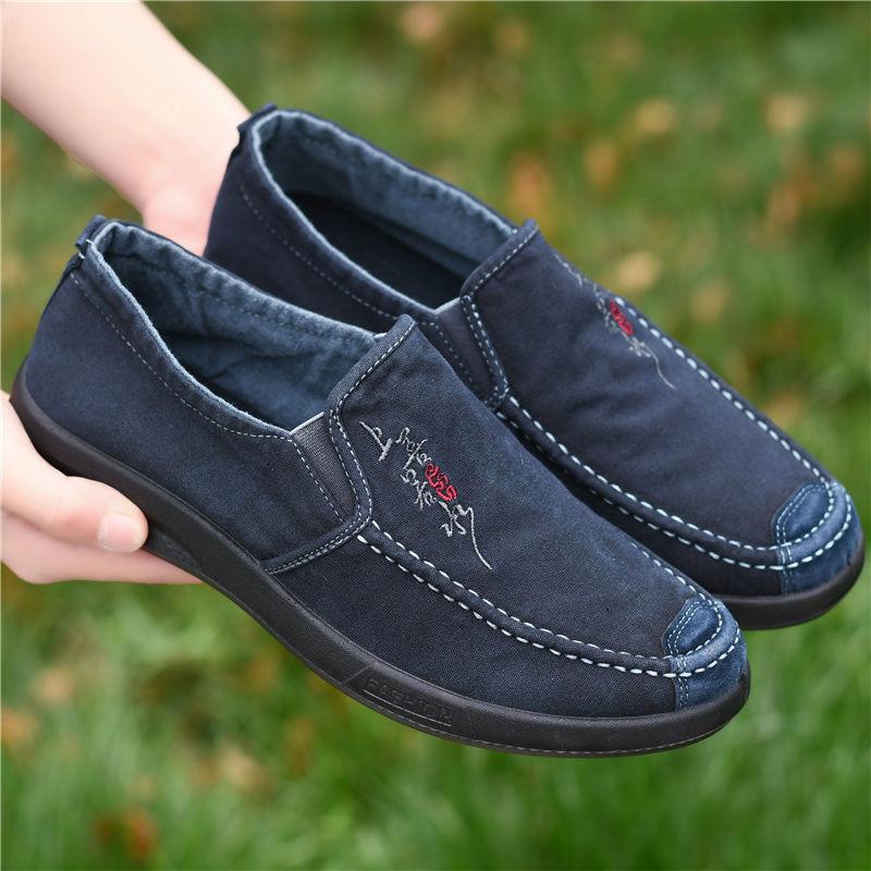 Old Beijing Cloth Shoes Men's Shoes Spring and Autumn Canvas Shoes Men's Casual Shoes Comfortable and Lightweight Board Shoes Non-slip Korean