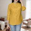 ZANZEA Women Casual Round Neck Solid Color Loose 3/4 Sleeve Blouse