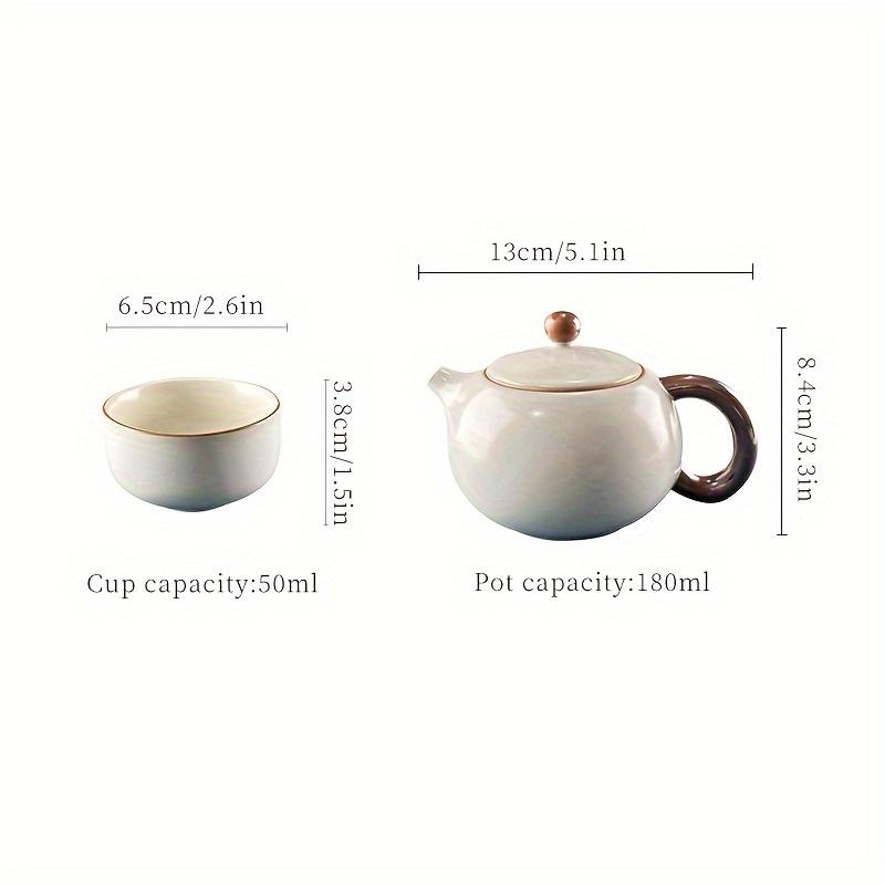 1 Set Of 3pcs Ru Kiln Teapot Tea Cup Set Include 1 Pot And 2 Cups Ru Porcelain Tea Pot Tea Brewing Pot Ceramic Teapot Household Single Pot For Home Re