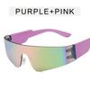 Y2K Randlose Futuristische Wrap-Around Sonnenbrille Damen Herren Trendy Cyberpunk Visier Sonnenbrille Monoblock Cyclops Shades Gafas De Sol